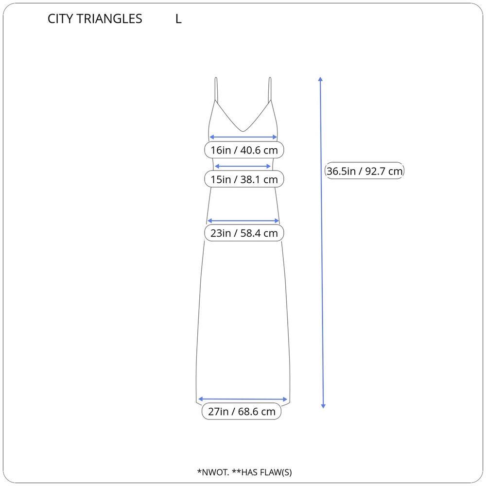 CITY TRIANGLES Chiffon Knee Length Fit Flare Cocktail Dress Women L Orange FLAWS - Picture 2 of 12